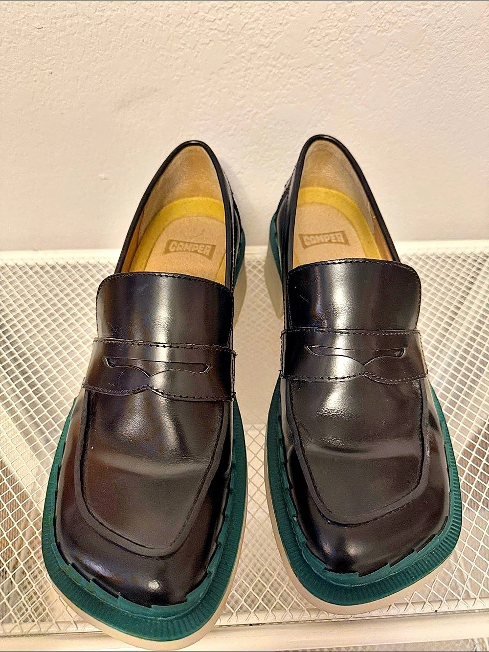 Camper K201320-014 Platform Loafers Black & Green EU 39